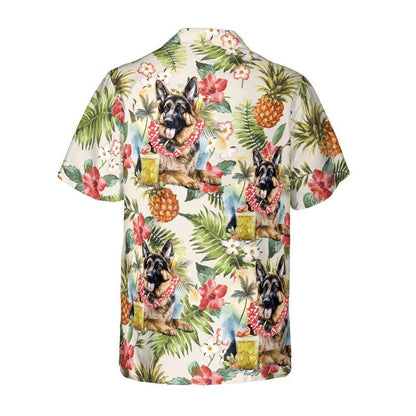 German Shepherd Aloha Hawaiian Shirts For Summer, Tropical Hawaiian Shirt For Men Women Outfit, Beachwear Gift For Dog Lovers, Friend, Dog Mom Dad - Amzanimalsgift