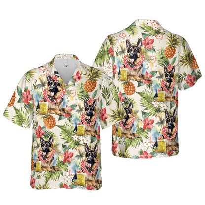 German Shepherd Aloha Hawaiian Shirts For Summer, Tropical Hawaiian Shirt For Men Women Outfit, Beachwear Gift For Dog Lovers, Friend, Dog Mom Dad - Amzanimalsgift
