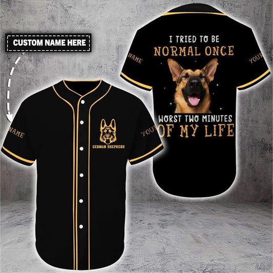 German Shepherd Custom Name Baseball Jersey, Personalized German Shepherd Baseball Tee Jersey Shirt Men Women, Gift For Dog Lovers, Dad Mom Dog - Amzanimalsgift