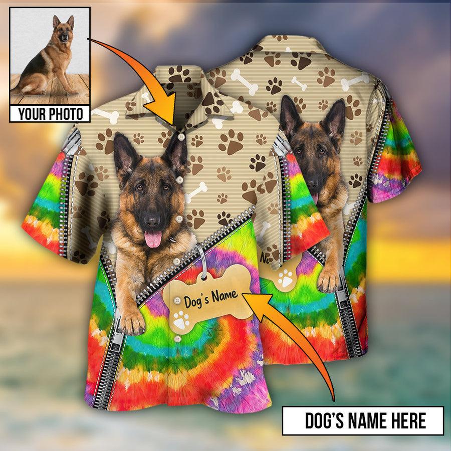 German Shepherd Hawaiian Shirt Custom - Dog Various Style Personalized Hawaiian Shirts - Perfect Gift For Men Women, Dog Lovers - Amzanimalsgift