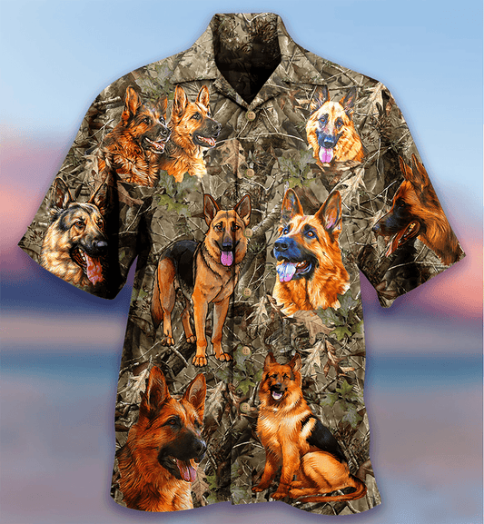 German Shepherd Hawaiian Shirt, Dog Hunting Aloha Hawaiian Shirt For Summer, Gift For Men Women, Dog Lover, Friends - Amzanimalsgift