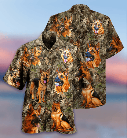 German Shepherd Hawaiian Shirt, Dog Hunting Aloha Hawaiian Shirt For Summer, Gift For Men Women, Dog Lover, Friends - Amzanimalsgift