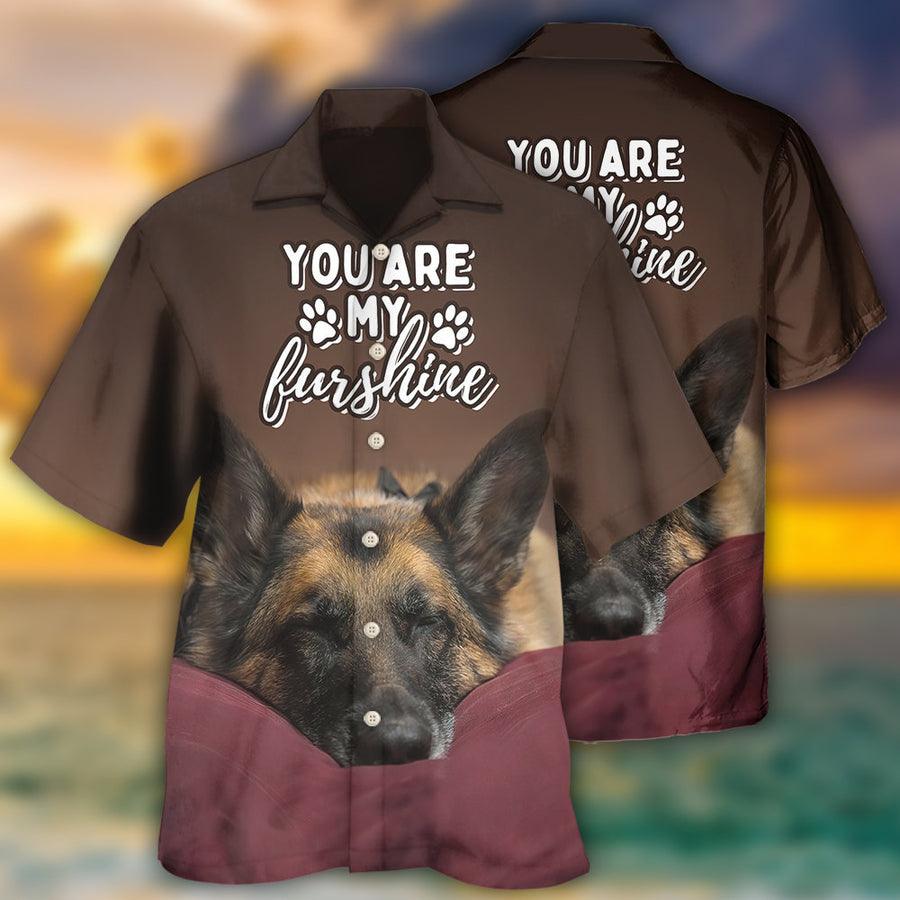 German Shepherd Hawaiian Shirt, Dog Sleepy Aloha Hawaiian Shirt For Summer, Dog You Are My Furshine Aloha Shirt, Gift For Men Women, Dog Lover, Friends - Amzanimalsgift