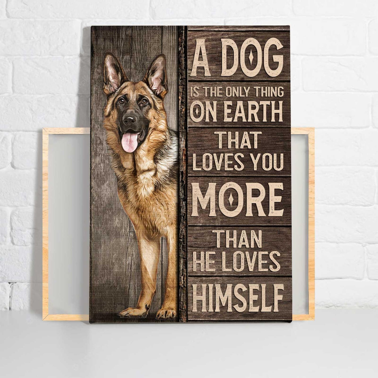 German Shepherd Portrait Canvas - German Shepherd Drawing, A Dog Loves You More Than He Loves Himself - Gift For German Shepherd Lovers, Dog Lovers - Amzanimalsgift