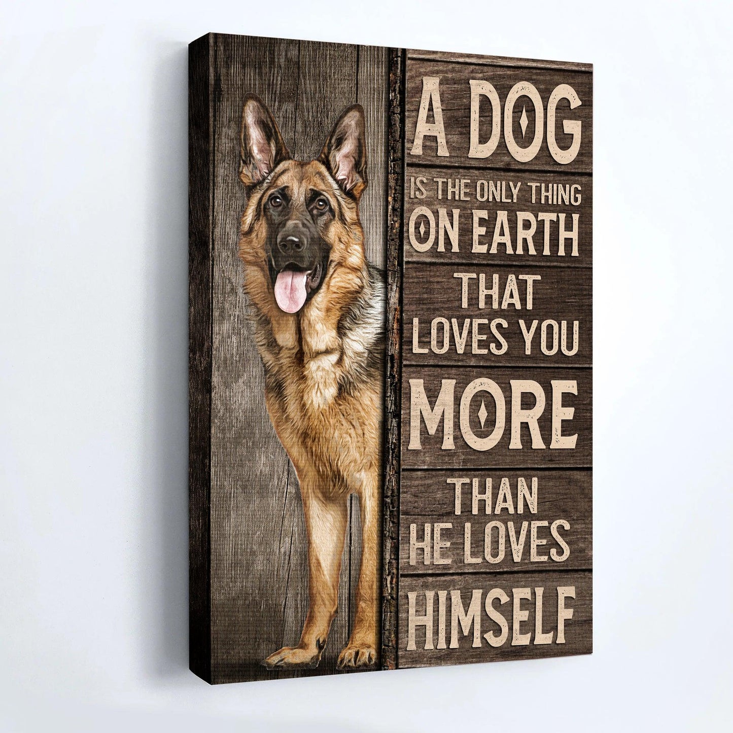 German Shepherd Portrait Canvas - German Shepherd Drawing, A Dog Loves You More Than He Loves Himself - Gift For German Shepherd Lovers, Dog Lovers - Amzanimalsgift