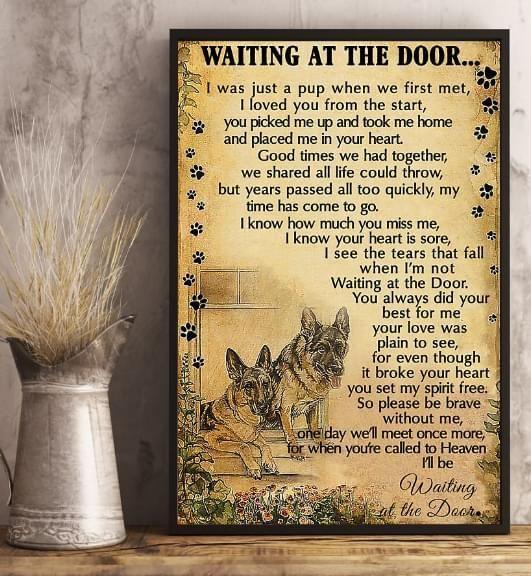 German Shepherd Portrait Canvas - German Shepherd Waiting At The Door Canvas - Gift For Dog Lovers, Famly, Friends - Amzanimalsgift