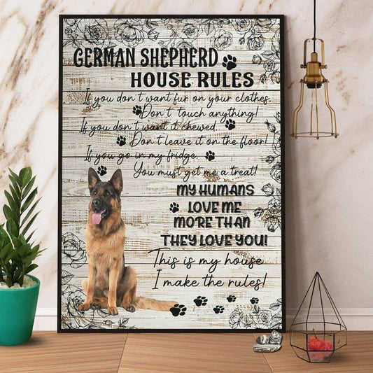 German Shepherd Portrait Canvas - My Humans Love Me More Than They Love You Premium Wrapped Canvas - Perfect Gift For Dog Lover, German Shepherd Lover - Amzanimalsgift