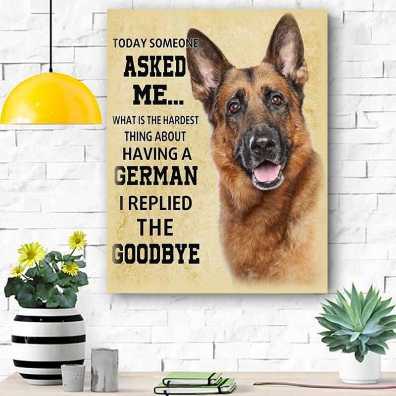 German Shepherd Portrait Canvas, Today Someone Asked Me Canvas Wall Decor Visual Art, Anniversary Gift For Family, Friends, Dog Lovers - Amzanimalsgift
