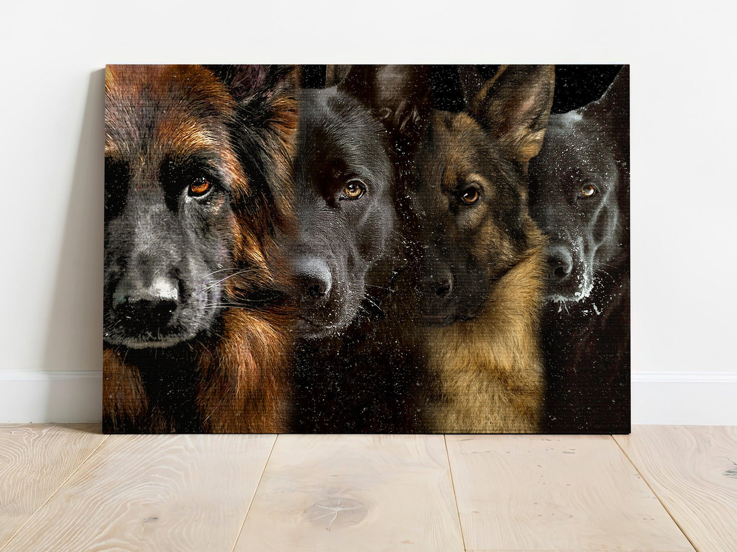 German Shepherd Premium Wrapped Landscape Canvas - Awesome German Shepherd family- Gift For German Shepherd Lovers - Dog Landscape Canvas - Amzanimalsgift