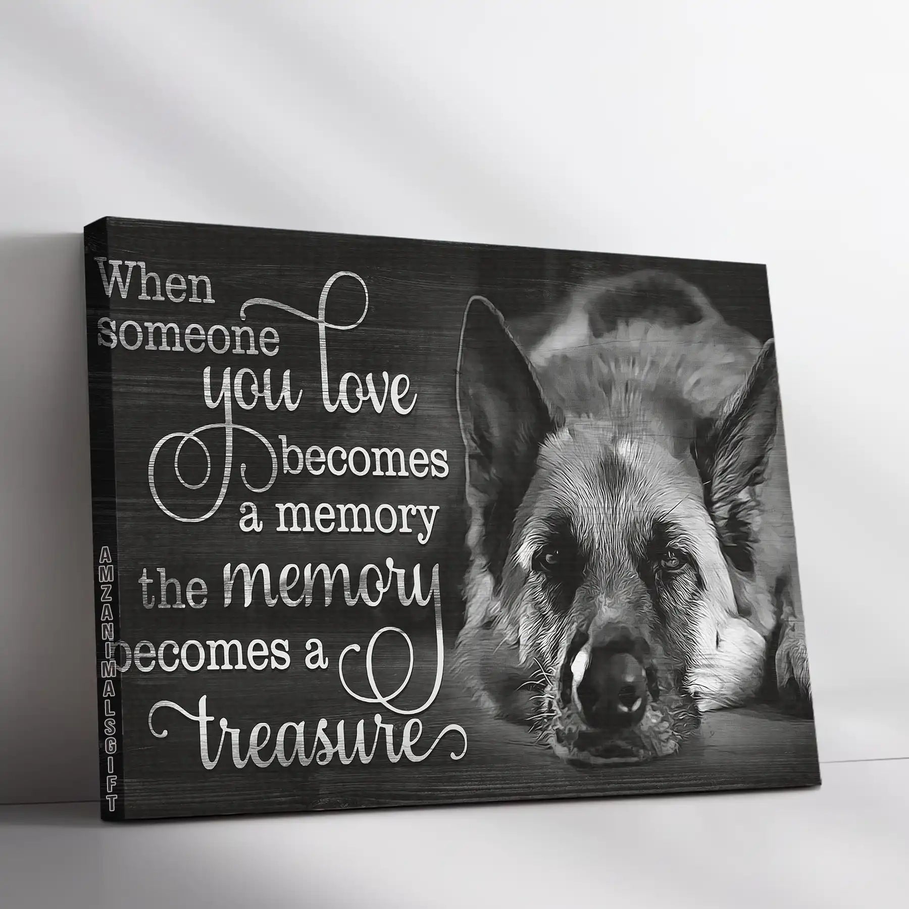 German Shepherd Premium Wrapped Landscape Canvas - Dog Face, Someone You Love Becomes A Memory - Memorial Gift For German Shepherd Lovers - Amzanimalsgift
