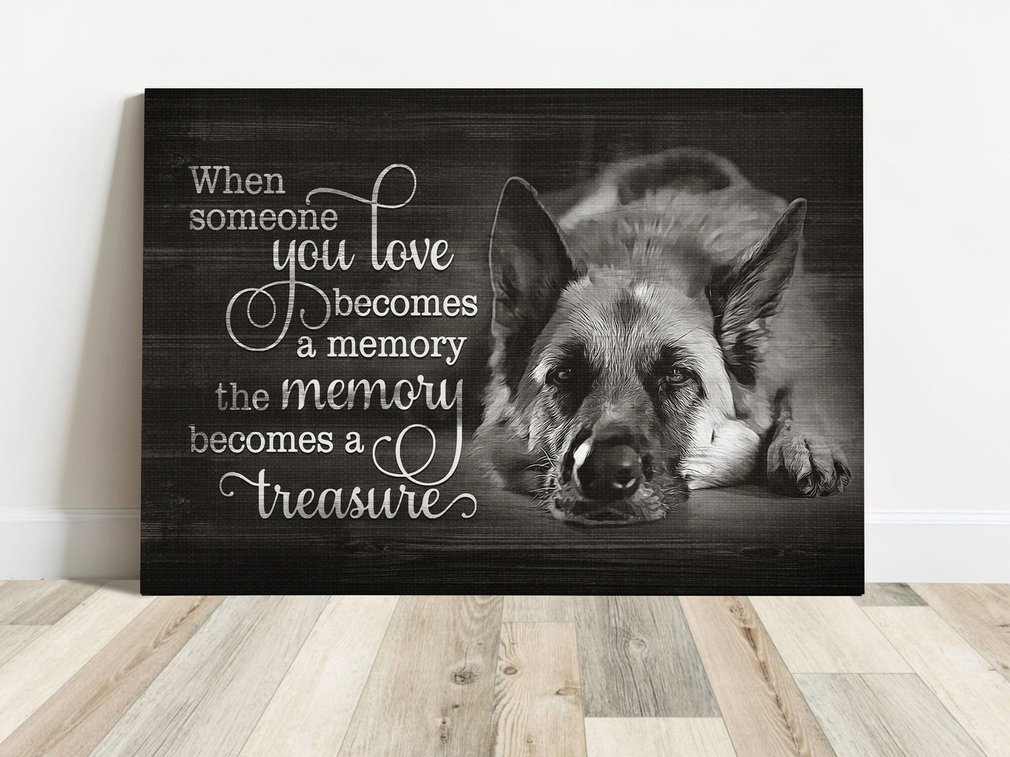 German Shepherd Premium Wrapped Landscape Canvas - Dog Face, Someone You Love Becomes A Memory - Memorial Gift For German Shepherd Lovers - Amzanimalsgift