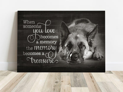 German Shepherd Premium Wrapped Landscape Canvas - Dog Face, Someone You Love Becomes A Memory - Memorial Gift For German Shepherd Lovers - Amzanimalsgift