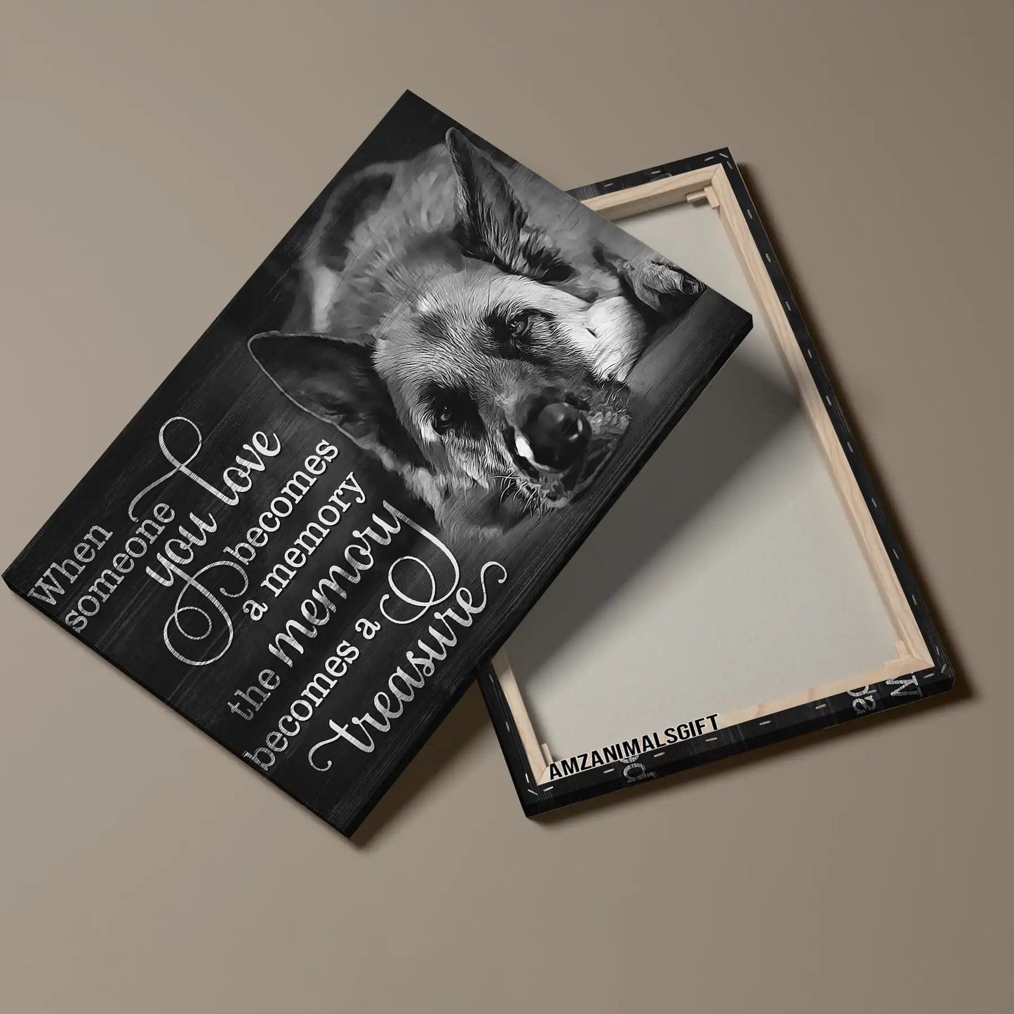 German Shepherd Premium Wrapped Landscape Canvas - Dog Face, Someone You Love Becomes A Memory - Memorial Gift For German Shepherd Lovers - Amzanimalsgift