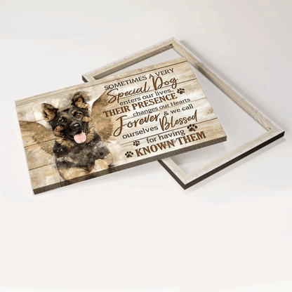 German Shepherd Premium Wrapped Landscape Canvas - German Shepherd, Beautiful Wings, Sometimes A Very Special Dog Enter Our Life - Gift For Dog Lovers - Amzanimalsgift