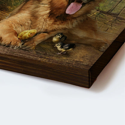 German Shepherd Premium Wrapped Landscape Canvas - German Shepherd, Chicken Farm, Love Grows Best In Little Houses - Gift For Dog Lovers, Farm Lovers - Amzanimalsgift
