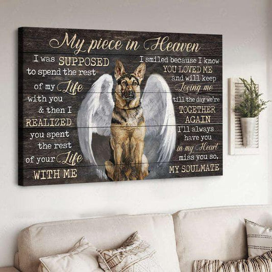 German Shepherd Premium Wrapped Landscape Canvas - German Shepherd, My Piece In Heaven - Memorial Gift For Members Family, German Shepherd Lovers - Amzanimalsgift