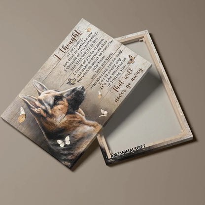 German Shepherd Premium Wrapped Landscape Canvas - German Shepherd, Orange Butterfly, That Will Never Go Away - Memorial For German Shepherd Lovers - Amzanimalsgift