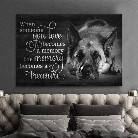 German Shepherd Premium Wrapped Landscape Canvas - German Shepherd, When Someone You Love Becomes A Treasure - Gift For German Shepherd Lovers - Amzanimalsgift