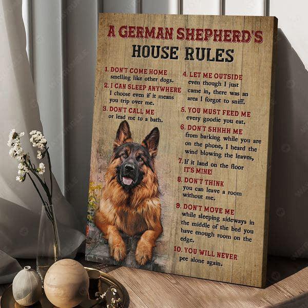 German Shepherd Premium Wrapped Portrait Canvas - Dog Drawing, A German Shepherd’s Horse Rule - Perfect Gift For German Shepherd Lovers - Amzanimalsgift
