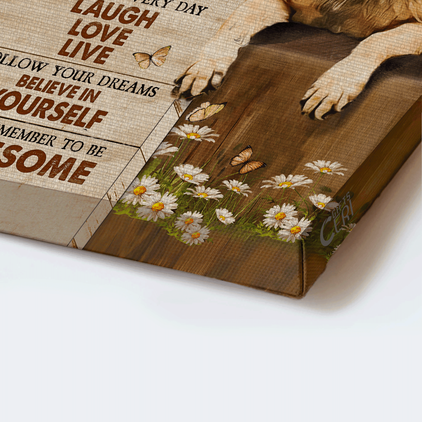 German Shepherd Premium Wrapped Portrait Canvas - German Shepherd, Daisy Painting, Believe In Yourself - Gift For German Shepherd Lover, Dog Lovers - Amzanimalsgift