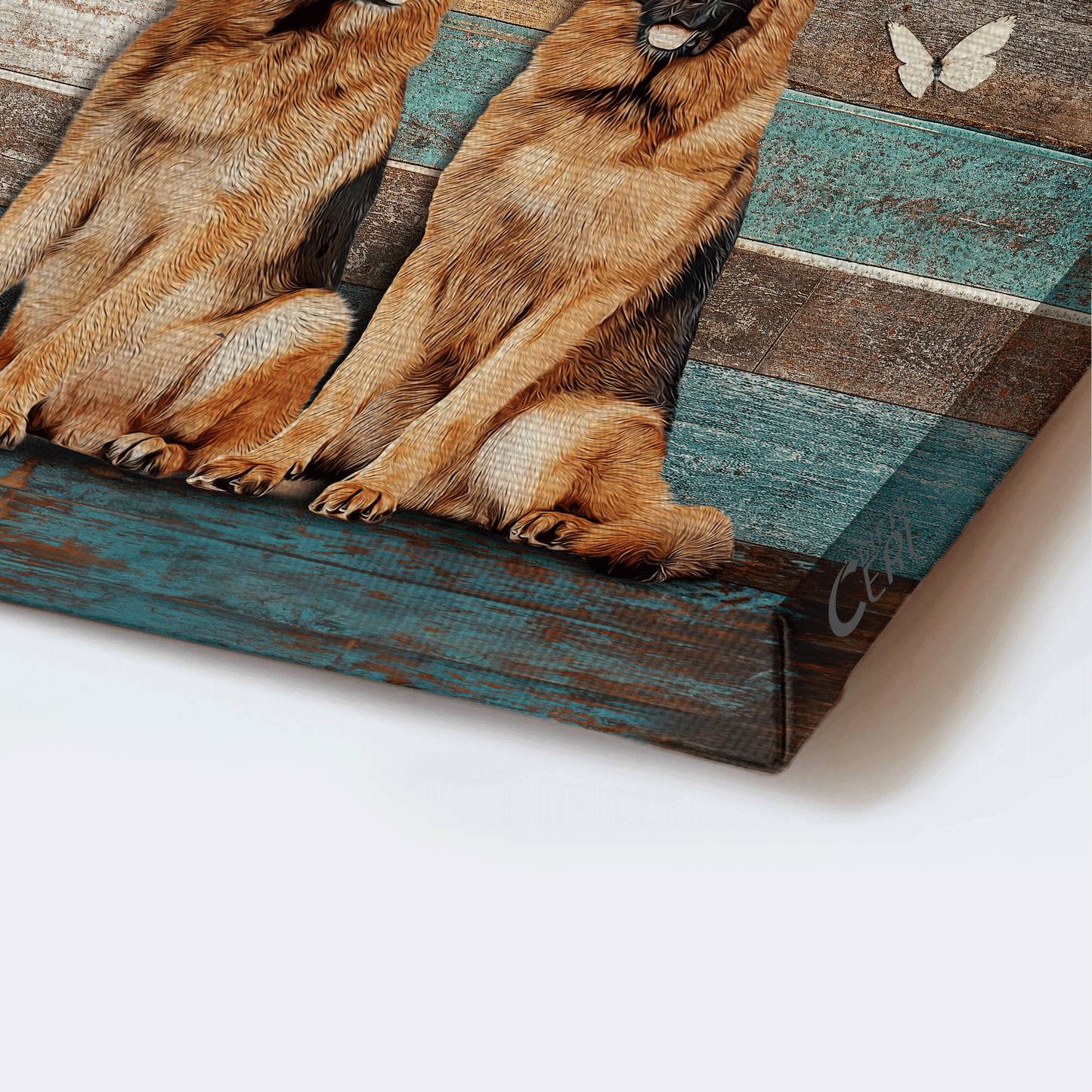 German Shepherd Premium Wrapped Portrait Canvas - German Shepherd Dogs, White Butterfly, Love Is Patient - Gift For German Shepherd Lovers - Amzanimalsgift