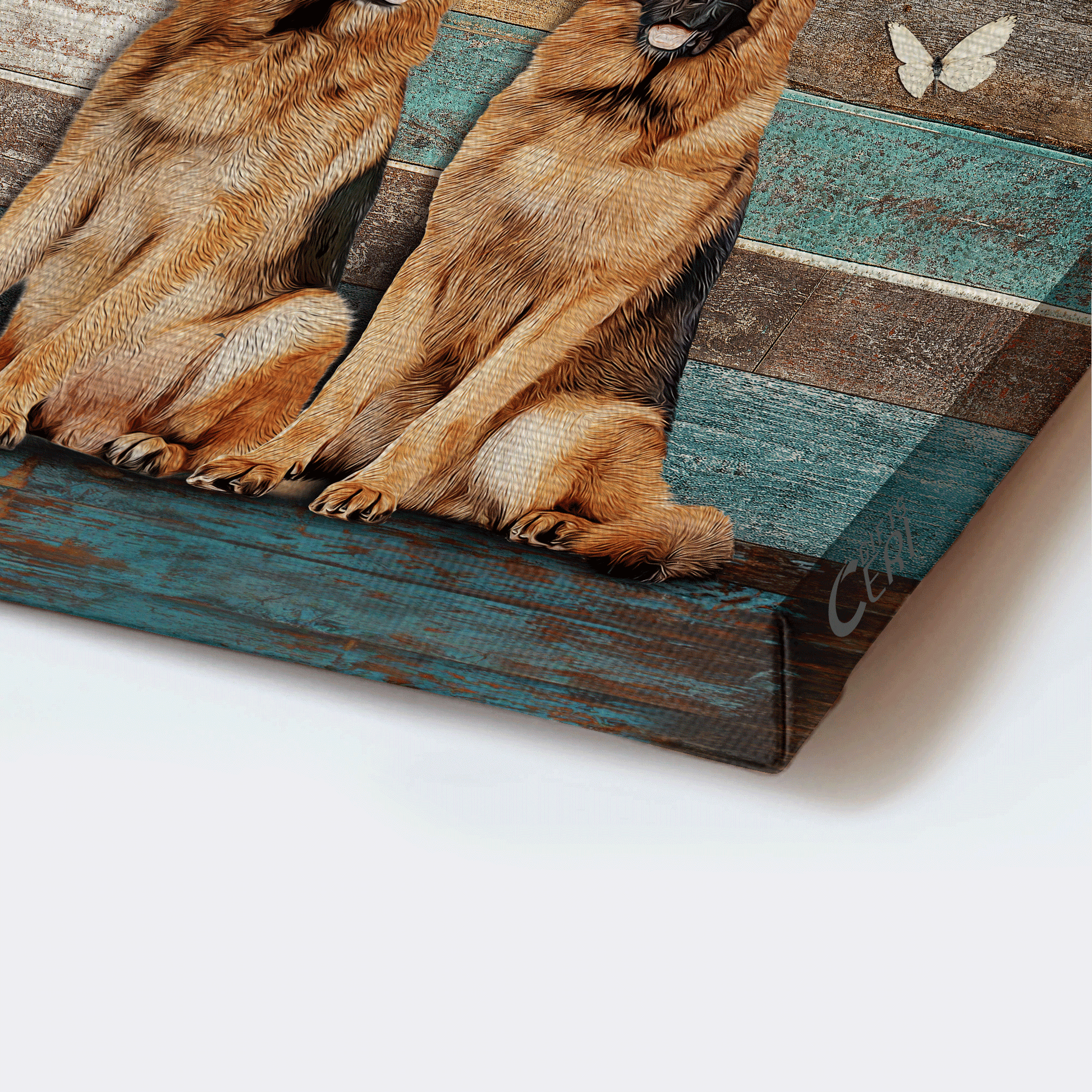 German Shepherd Premium Wrapped Portrait Canvas - German Shepherd Dogs, White Butterfly, Love Is Patient - Gift For German Shepherd Lovers - Amzanimalsgift