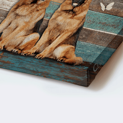 German Shepherd Premium Wrapped Portrait Canvas - German Shepherd Dogs, White Butterfly, Love Is Patient - Gift For German Shepherd Lovers - Amzanimalsgift