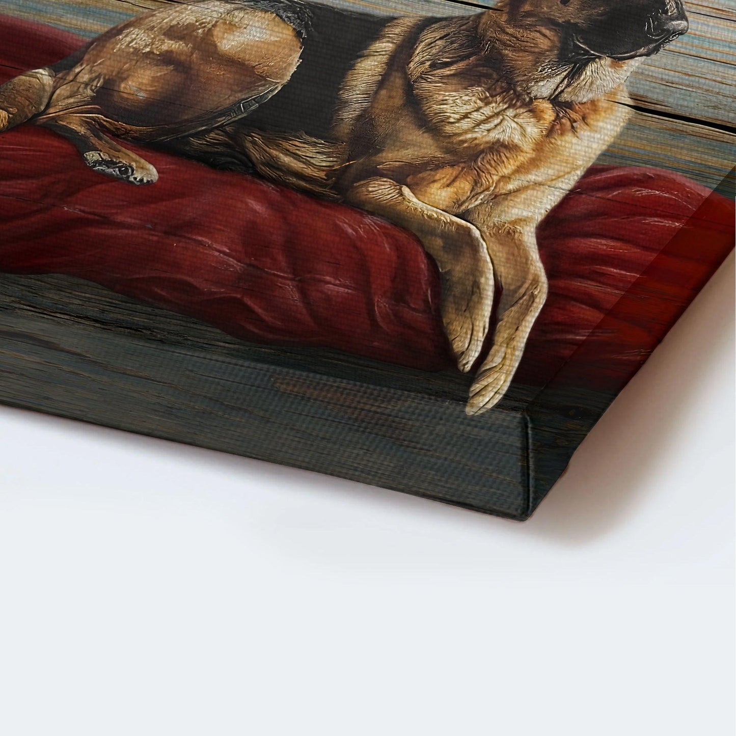 German Shepherd Premium Wrapped Portrait Canvas - German Shepherd, Loyal Dog, White Butterfly, I Will Wait For You - Gift For German Shepherd Lovers - Amzanimalsgift