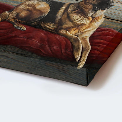 German Shepherd Premium Wrapped Portrait Canvas - German Shepherd, Loyal Dog, White Butterfly, I Will Wait For You - Gift For German Shepherd Lovers - Amzanimalsgift