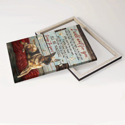 German Shepherd Premium Wrapped Portrait Canvas - German Shepherd, Loyal Dog, White Butterfly, I Will Wait For You - Gift For German Shepherd Lovers - Amzanimalsgift