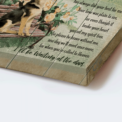 German Shepherd Premium Wrapped Portrait Canvas - German Shepherd, Park, Cardinal, Waiting At The Door For You - Gift For German Shepherd Lovers - Amzanimalsgift