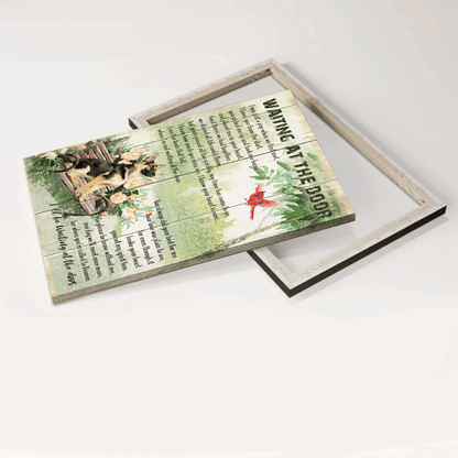 German Shepherd Premium Wrapped Portrait Canvas - German Shepherd, Park, Cardinal, Waiting At The Door For You - Gift For German Shepherd Lovers - Amzanimalsgift