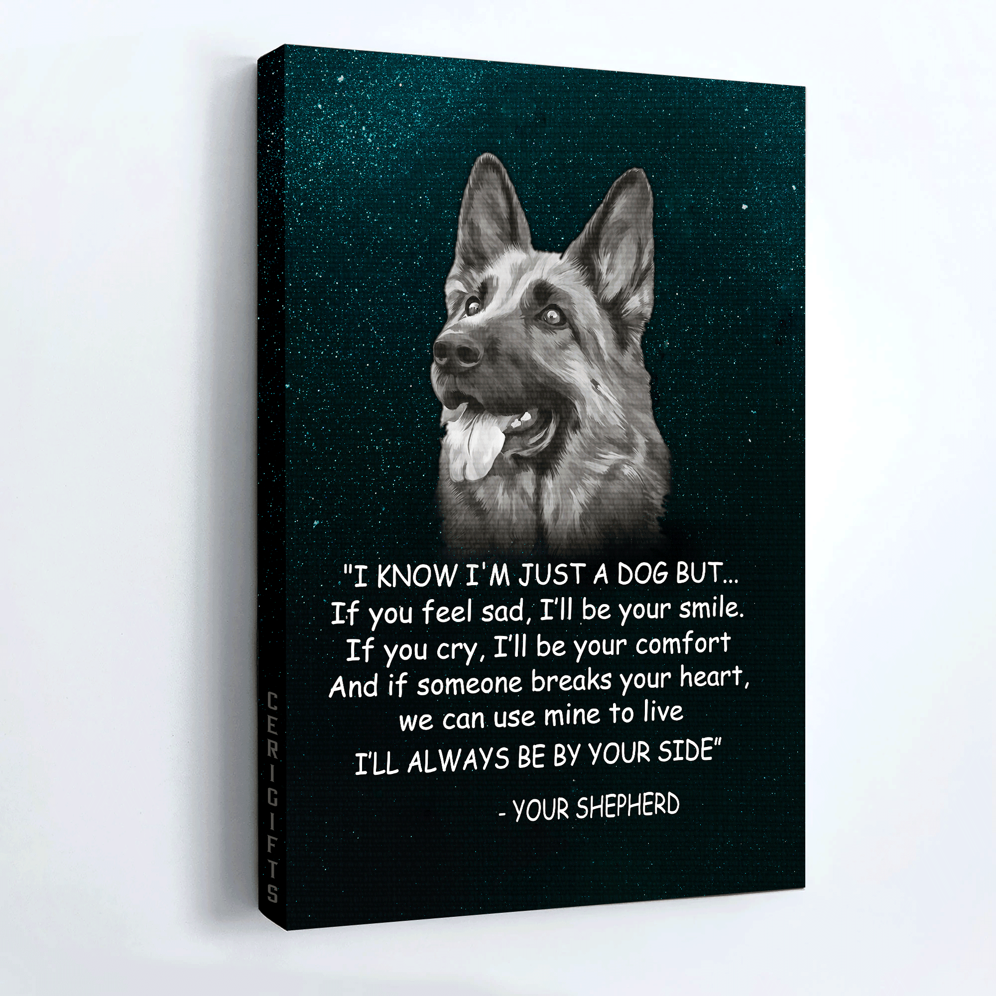 German Shepherd Premium Wrapped Portrait Canvas - German Shepherd, Star Sky, I Will Always Be By Your Side - Gift For German Shepherd Lovers - Amzanimalsgift