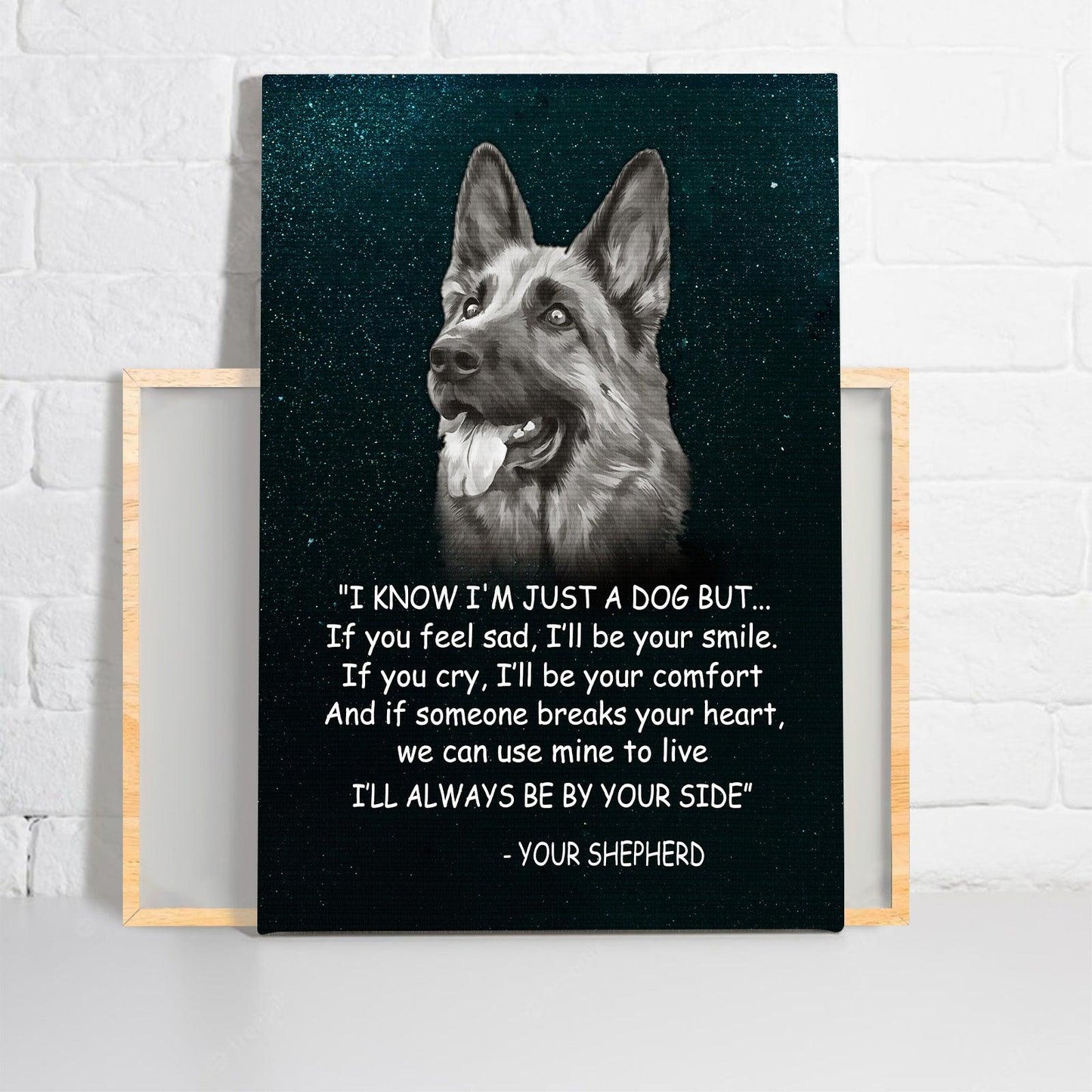 German Shepherd Premium Wrapped Portrait Canvas - German Shepherd, Star Sky, I Will Always Be By Your Side - Gift For German Shepherd Lovers - Amzanimalsgift