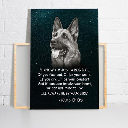 German Shepherd Premium Wrapped Portrait Canvas - German Shepherd, Star Sky, I Will Always Be By Your Side - Gift For German Shepherd Lovers - Amzanimalsgift