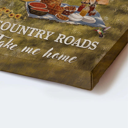 German Shepherd Premium Wrapped Portrait Canvas - Picnic Painting, Red Ladybug Car, Country Roads Take Me Home - Gift For German Shepherd Lovers - Amzanimalsgift