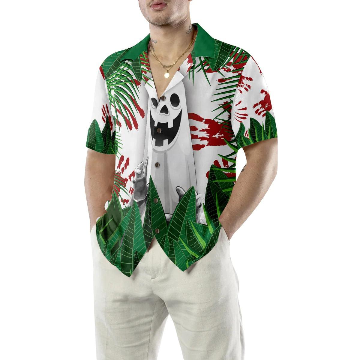 Ghost In The Bushes Halloween Hawaiian Shirt, Unique Halloween Shirt For Men And Women - Perfect Gift For Lover, Friend, Family - Amzanimalsgift