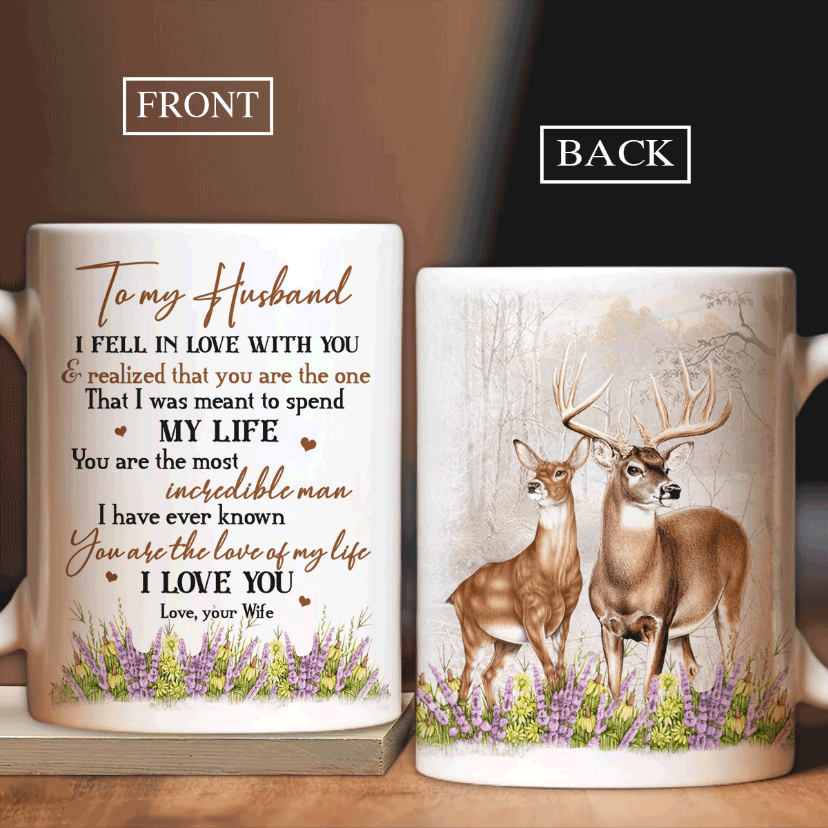 Gift For Husband Mug - Couple AOP Mug - To my Husband, Dear couple, Flowerbed Mug - Gift for Husband, Couple, Lover - You are the love of my life Mug - Amzanimalsgift