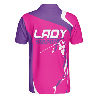 Girl Squad Golf Short Sleeve Polo Shirt, Purple And Pink Golf Team Polo Shirt For Men And Women, Gift For Golfers - Amzanimalsgift