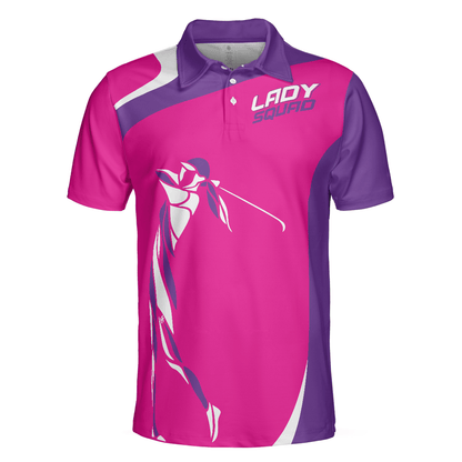 Girl Squad Golf Short Sleeve Polo Shirt, Purple And Pink Golf Team Polo Shirt For Men And Women, Gift For Golfers - Amzanimalsgift