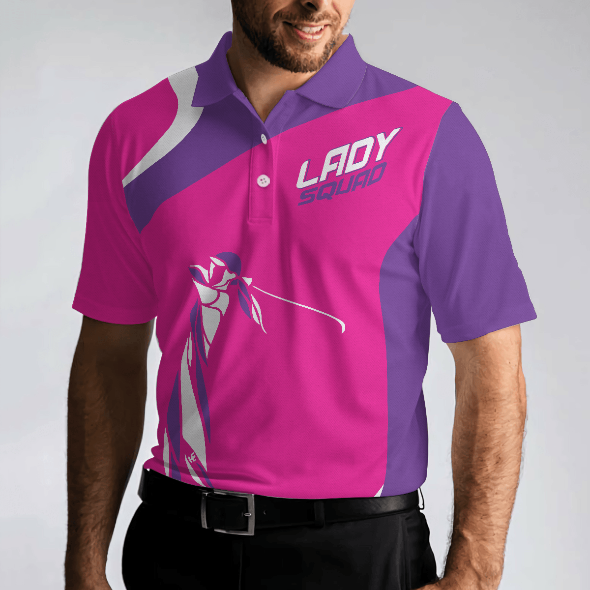 Girl Squad Golf Short Sleeve Polo Shirt, Purple And Pink Golf Team Polo Shirt For Men And Women, Gift For Golfers - Amzanimalsgift