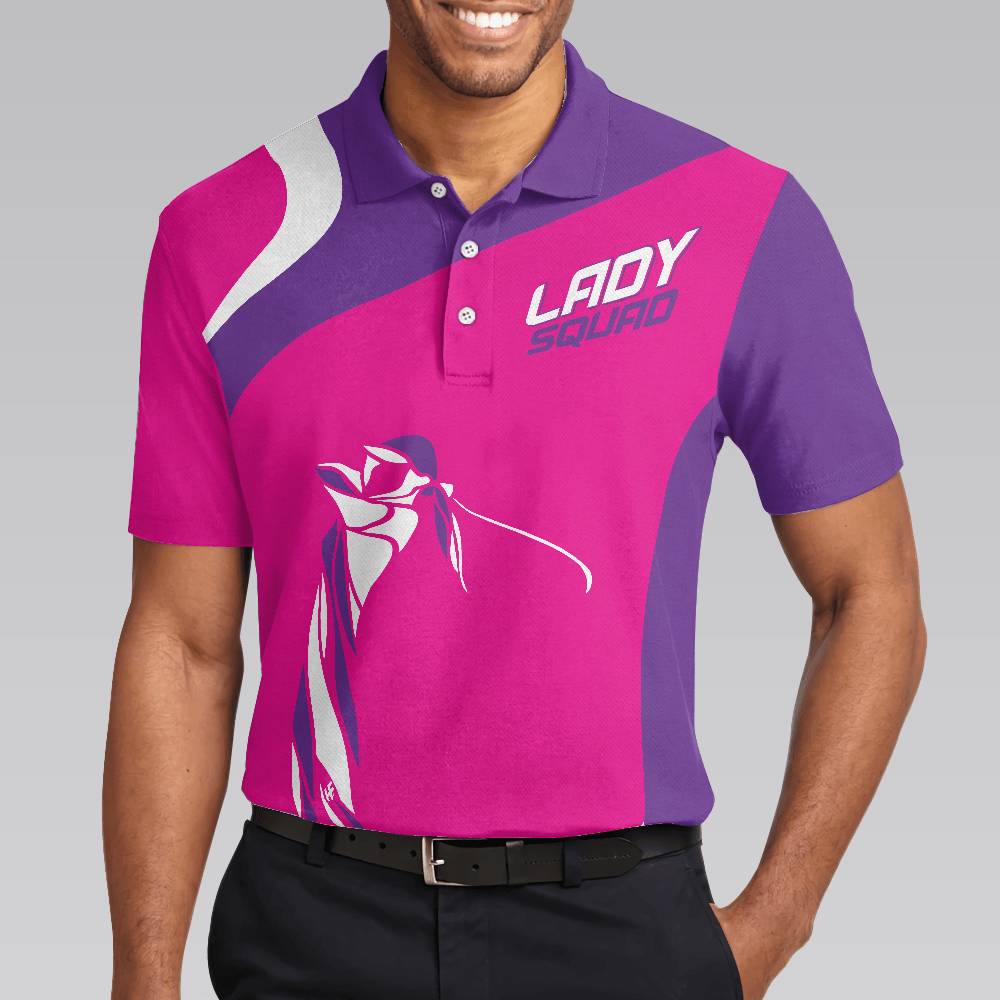 Girl Squad Golf Short Sleeve Polo Shirt, Purple And Pink Golf Team Polo Shirt For Men And Women, Gift For Golfers - Amzanimalsgift