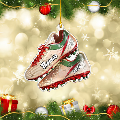 Personalized Soccer Christmas Ornament, Soccer Shoes Christmas, Custom Ornament Christmas Gift, Keychain Soccer, Car Ornament Soccer