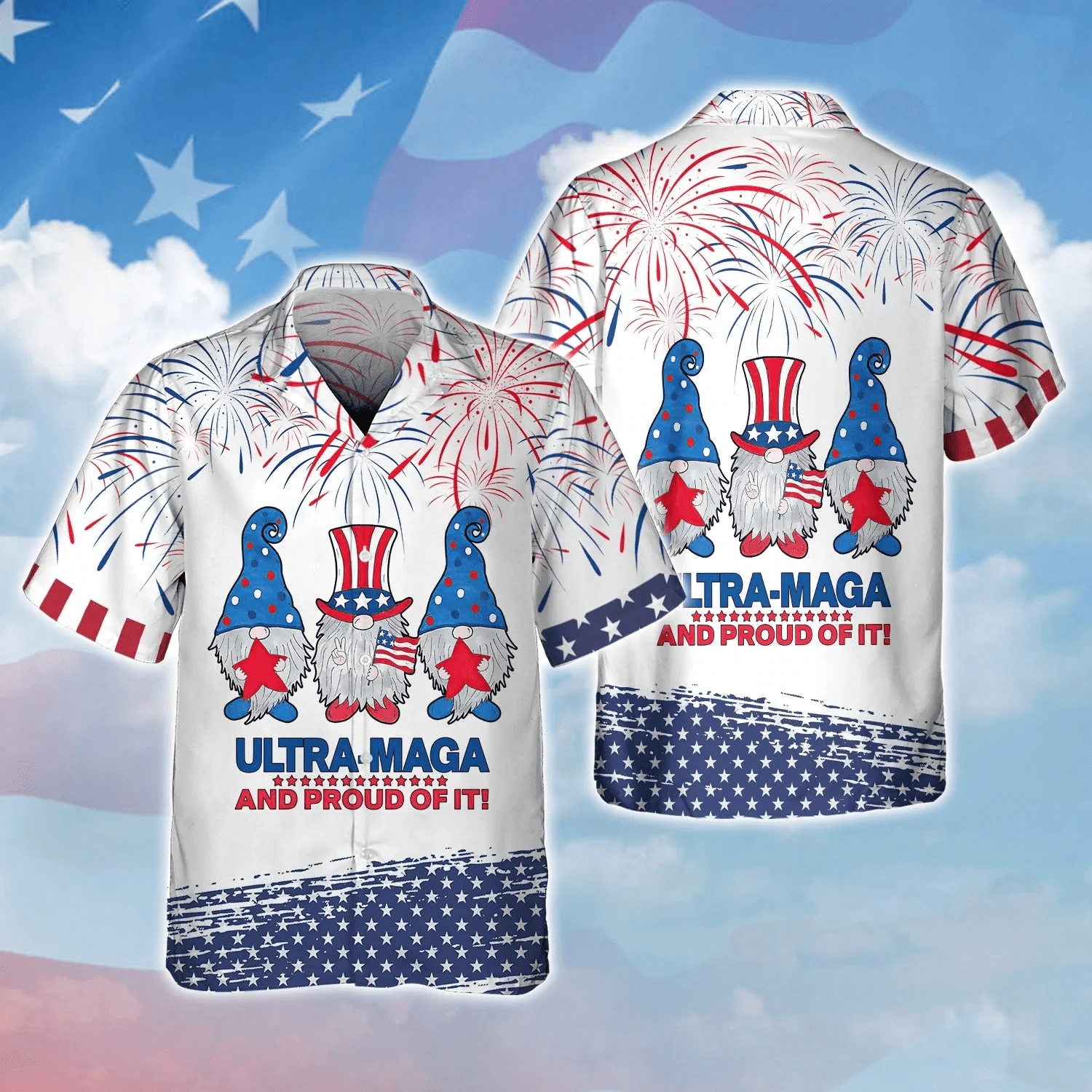 Gnomes Aloha Hawaiian Shirts For Summer, Proud Of American Independence Day Hawaiian Shirt For Men Women, Patriotic Gift For Him Her 4th Of July - Amzanimalsgift