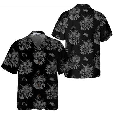 Goat Hawaiian Shirt, Goat Skull Aloha Shirt For Men - Perfect Gift For Men, Husband, Boyfriend, Friend, Family - Amzanimalsgift