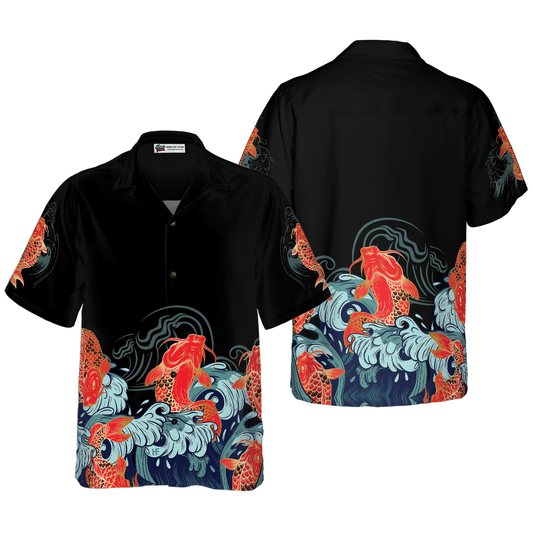 Golden Koi Fish Aloha Hawaiian Shirt For Summer, Colorful Shirt For Men Women, Perfect Gift For Friend, Team, Family - Amzanimalsgift