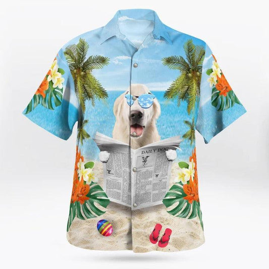 Golden Retriever Aloha Hawaiian Shirt - Summer Beach Tropical Leaves Hawaiian Shirt For Summer - Perfect Gift For Dog Lovers Friend, Family - Amzanimalsgift