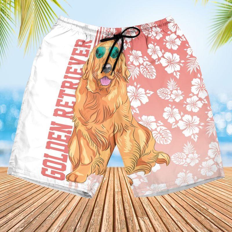 Golden Retriever Aloha Hawaiian Shirt, Tropical Leaves Hawaiian Shirt, Golden Retriever Sunglass Hawaiian Shirt For Men & Women,Golden Retriever Lover - Amzanimalsgift