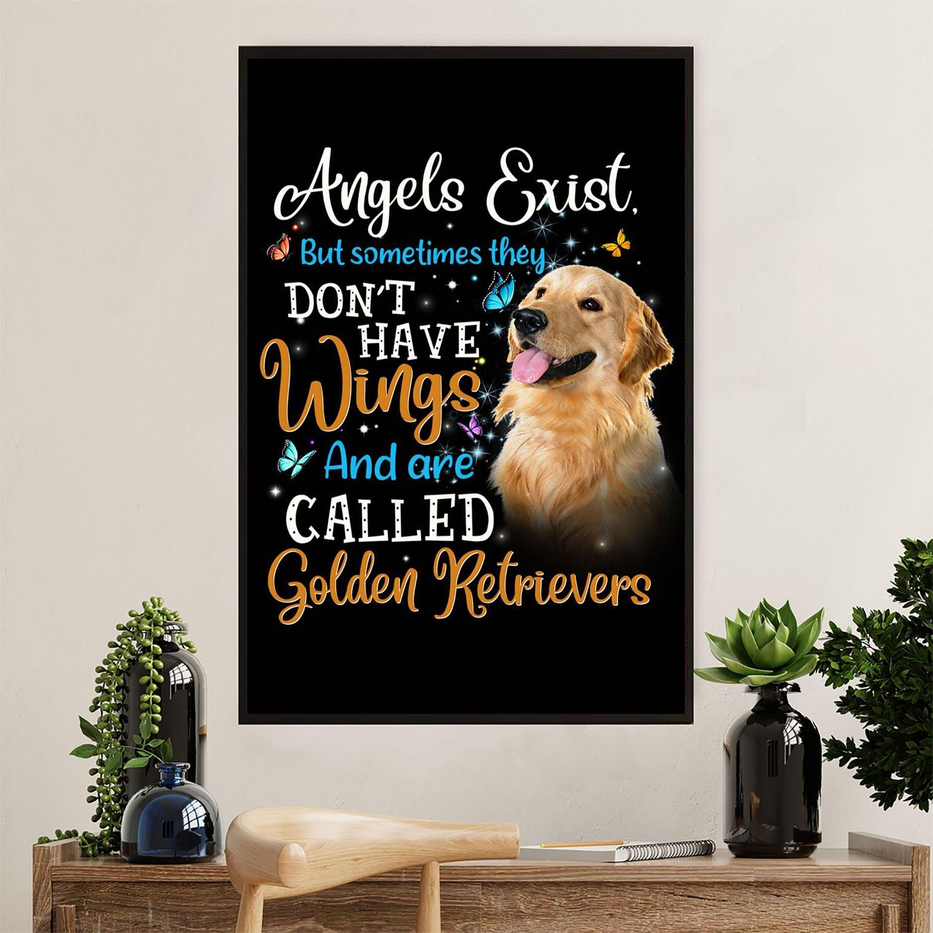 Golden Retriever Portrait Canvas, Angels Exist, But Sometimes They Don't Have Wings And Are Called Golden Retrievers Portrait Canvas - Perfect Gift For Dog Lovers - Amzanimalsgift