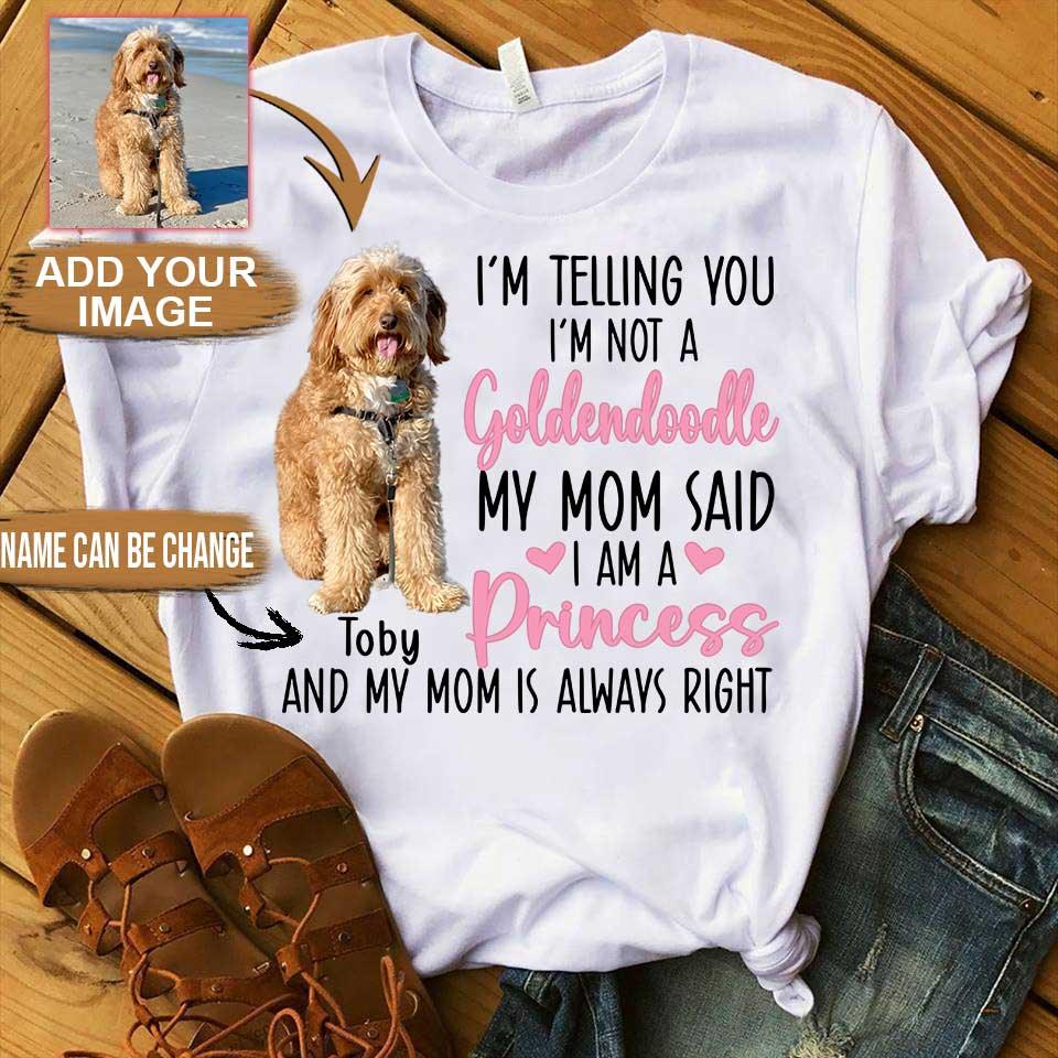 Goldendoodle Unisex T Shirt Custom - Customize Name & Photo I'm Telling You I'm Not A Goldendoodle Personalized Unisex T Shirt - Gift For Dog Lovers, Friend, Family - Amzanimalsgift
